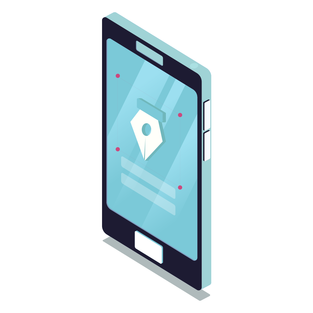 video production company dubai nib of pen on mobile screen